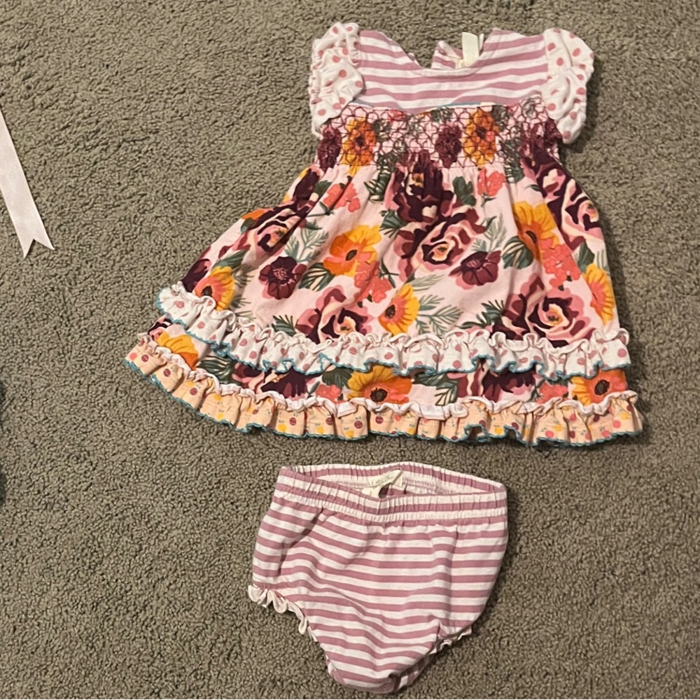 Matilda Jane Dress with Striped Bloomers
